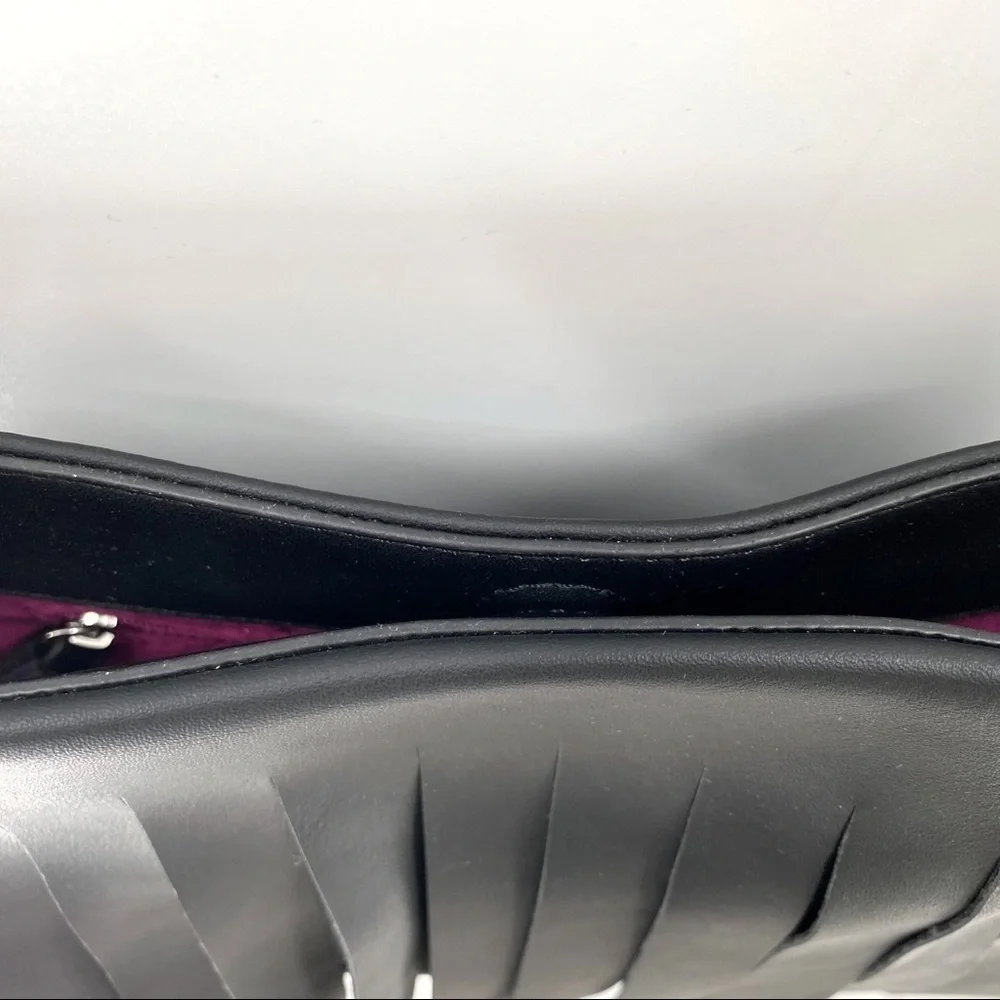 NWT Black French Connection Fringe Handbag - Picture 3 of 7